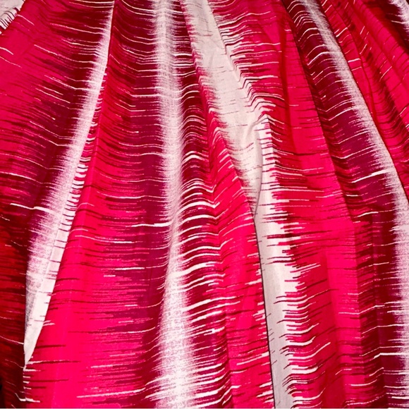 Vintage Sharagano Red & Magenta A-Line Pleated Skirt with Pockets & Belt Loops 6 - Picture 5 of 9